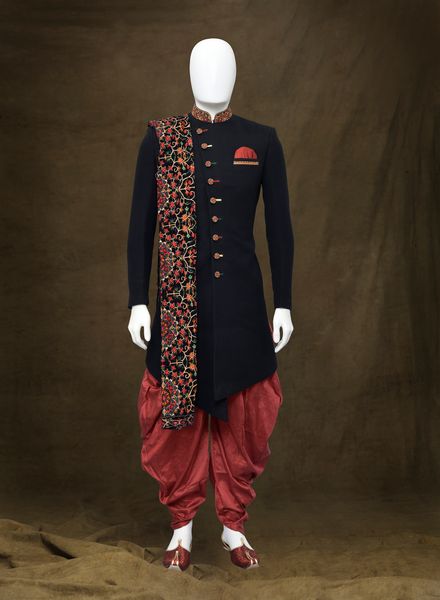Indo Western Polyester Ethnic Wear Slim Fit Hanger Cover Packing Designer Solid La Scoot